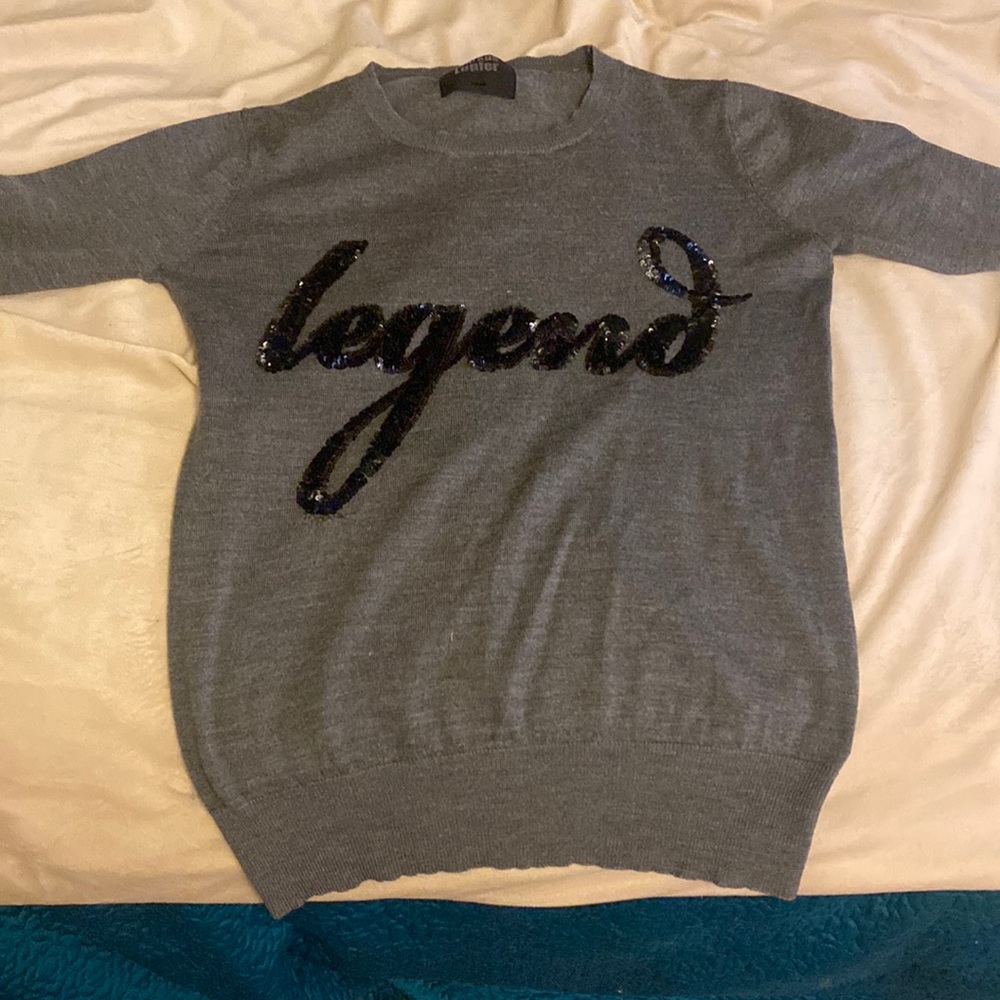 Marcus Lupfer legend sweater grey and black sequins size small